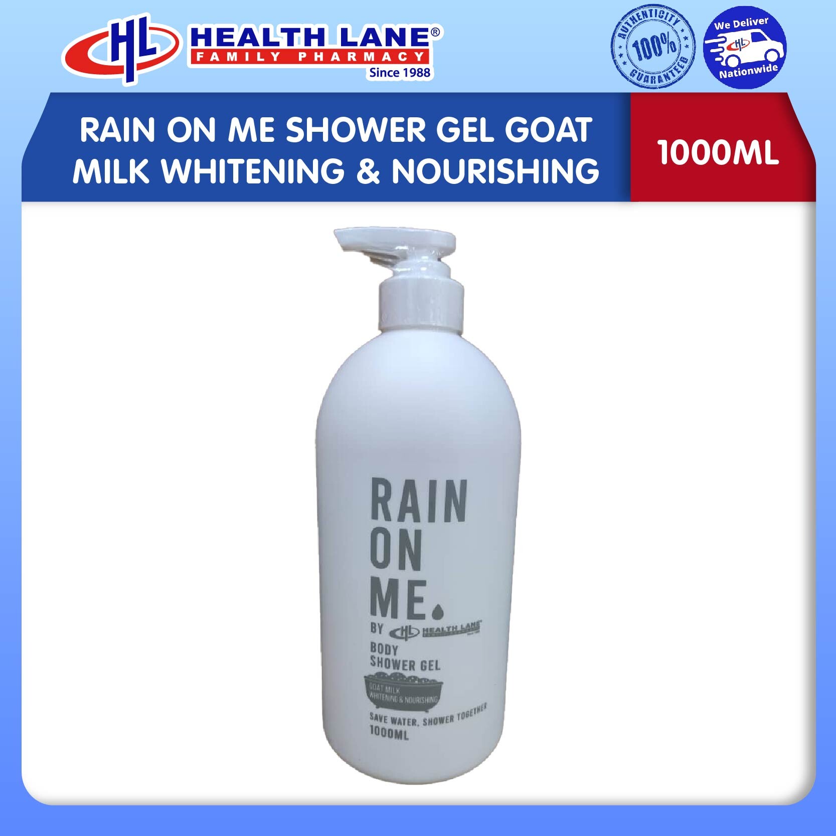 RAIN ON ME SABUN MANDI GOAT SUSU PEMUTIH & NOURISHING (1000ML)